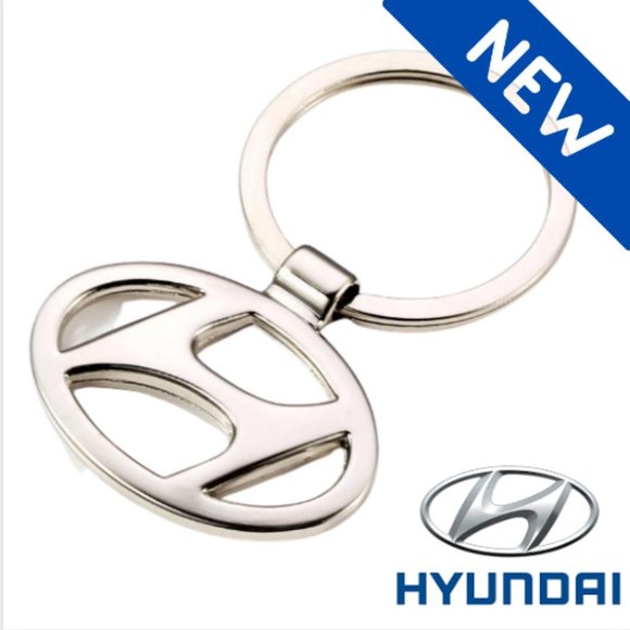 NEW HYUNDAI logo 3D Chrome/Metal Keychain  & Ring - Picture 2 of 4